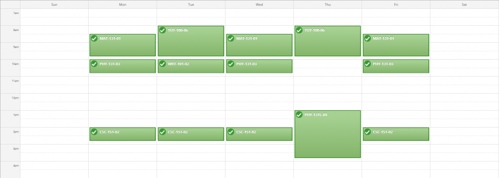 Fall Semester 16-17