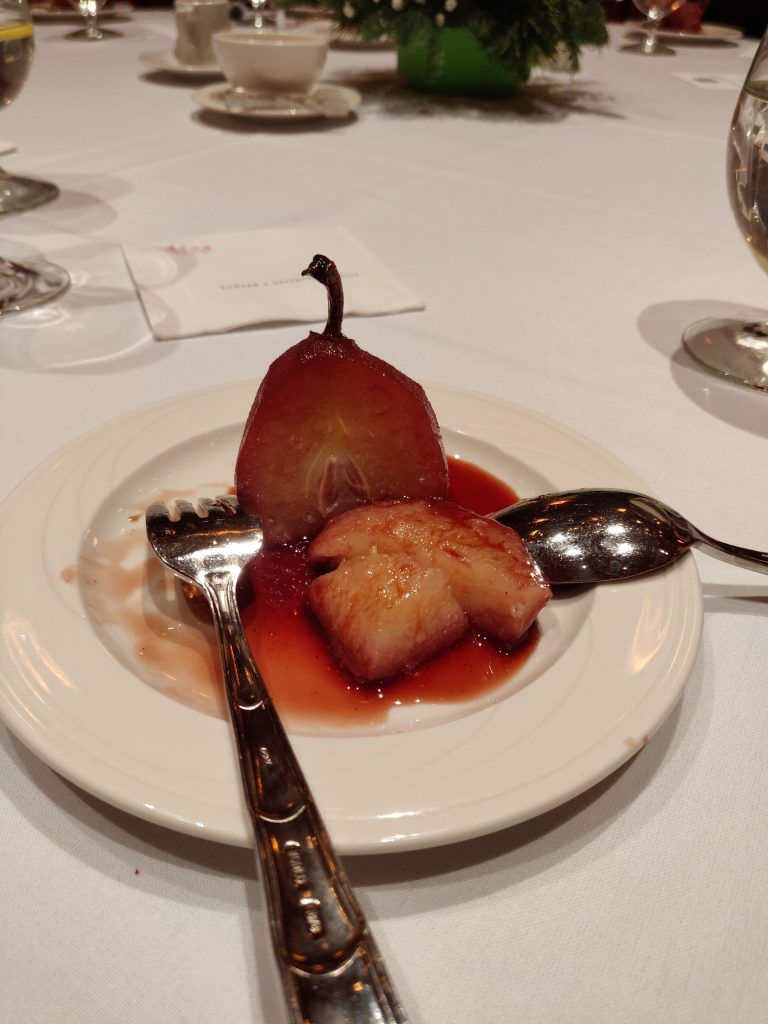 Dessert of pears